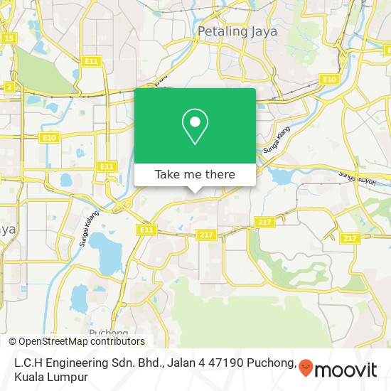 Peta L.C.H Engineering Sdn. Bhd., Jalan 4 47190 Puchong