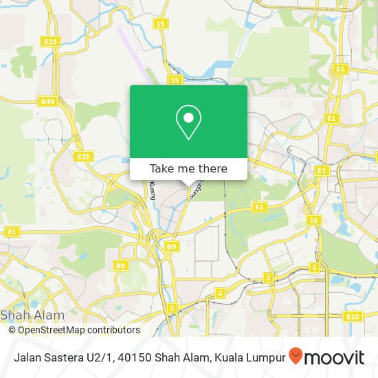 Jalan Sastera U2 / 1, 40150 Shah Alam map