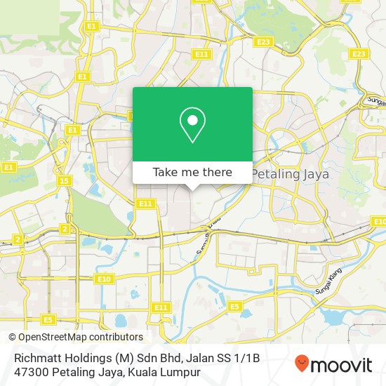 Richmatt Holdings (M) Sdn Bhd, Jalan SS 1 / 1B 47300 Petaling Jaya map