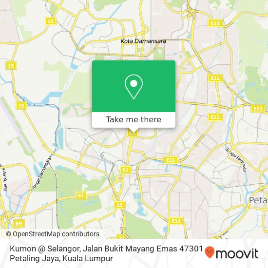 Kumon @ Selangor, Jalan Bukit Mayang Emas 47301 Petaling Jaya map