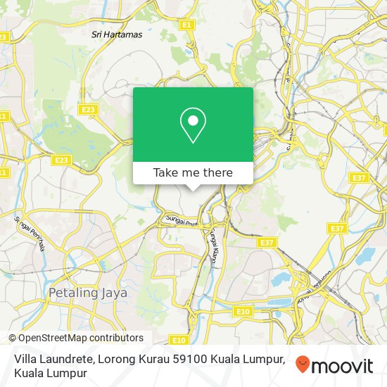 Peta Villa Laundrete, Lorong Kurau 59100 Kuala Lumpur