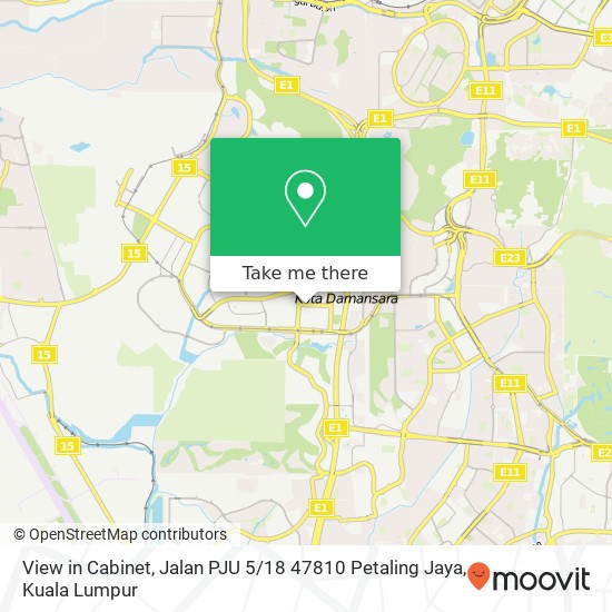 Peta View in Cabinet, Jalan PJU 5 / 18 47810 Petaling Jaya