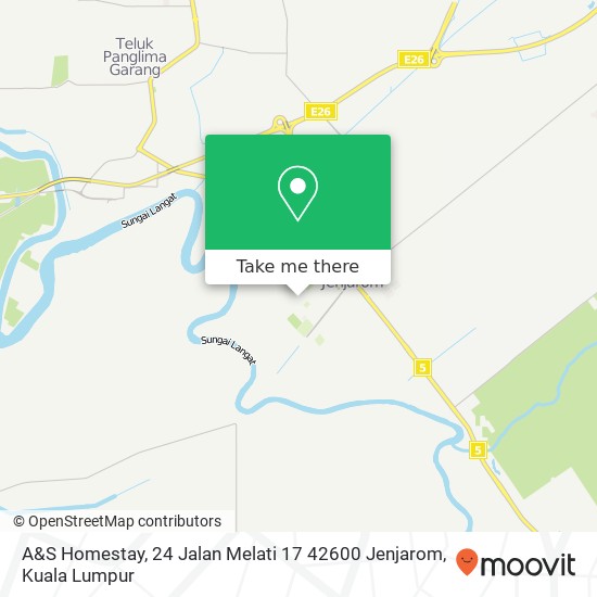 Peta A&S Homestay, 24 Jalan Melati 17 42600 Jenjarom