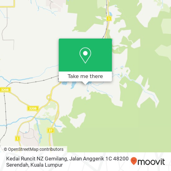 Peta Kedai Runcit NZ Gemilang, Jalan Anggerik 1C 48200 Serendah
