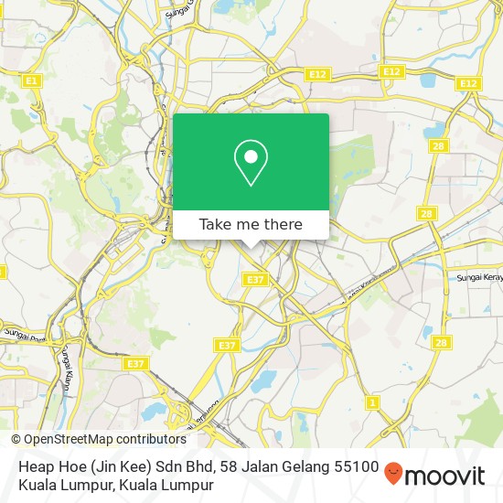 Heap Hoe (Jin Kee) Sdn Bhd, 58 Jalan Gelang 55100 Kuala Lumpur map