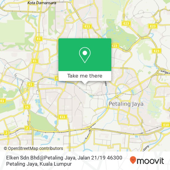 Peta Elken Sdn Bhd@Petaling Jaya, Jalan 21 / 19 46300 Petaling Jaya