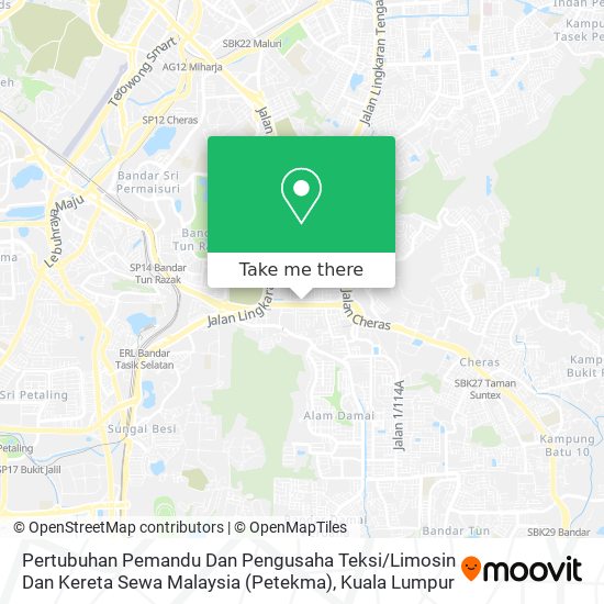 Peta Pertubuhan Pemandu Dan Pengusaha Teksi / Limosin Dan Kereta Sewa Malaysia (Petekma)