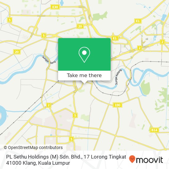 Peta PL Sethu Holdings (M) Sdn. Bhd., 17 Lorong Tingkat 41000 Klang