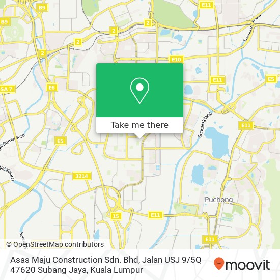 Asas Maju Construction Sdn. Bhd, Jalan USJ 9 / 5Q 47620 Subang Jaya map