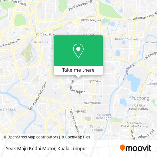 Peta Yeak Maju Kedai Motor