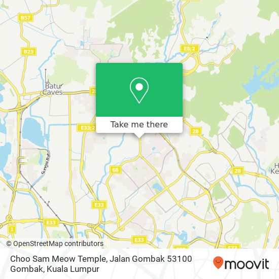Peta Choo Sam Meow Temple, Jalan Gombak 53100 Gombak