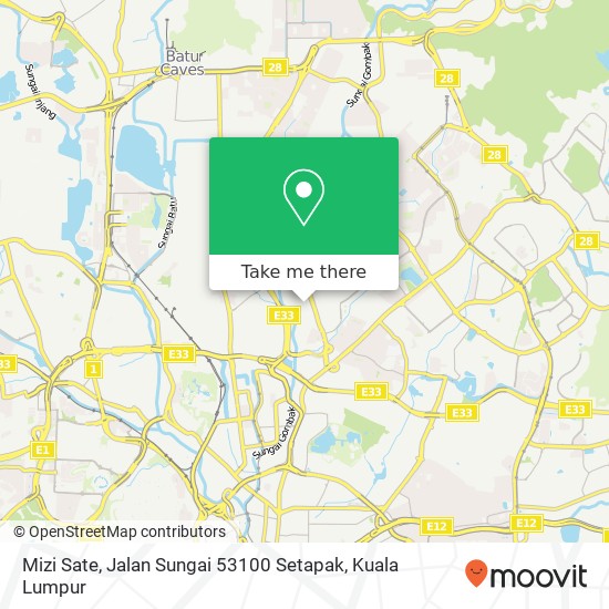 Peta Mizi Sate, Jalan Sungai 53100 Setapak