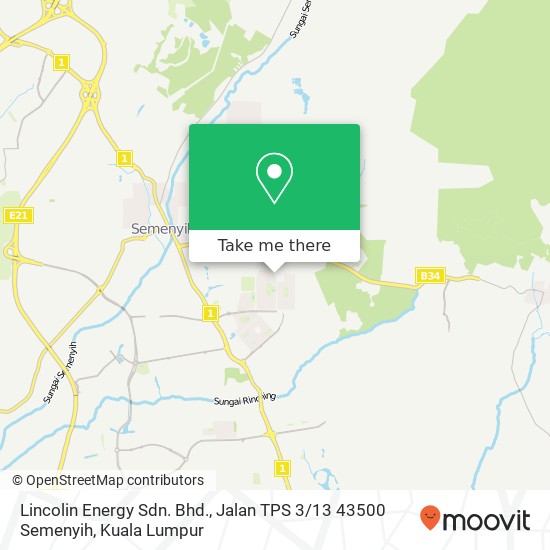 Lincolin Energy Sdn. Bhd., Jalan TPS 3 / 13 43500 Semenyih map