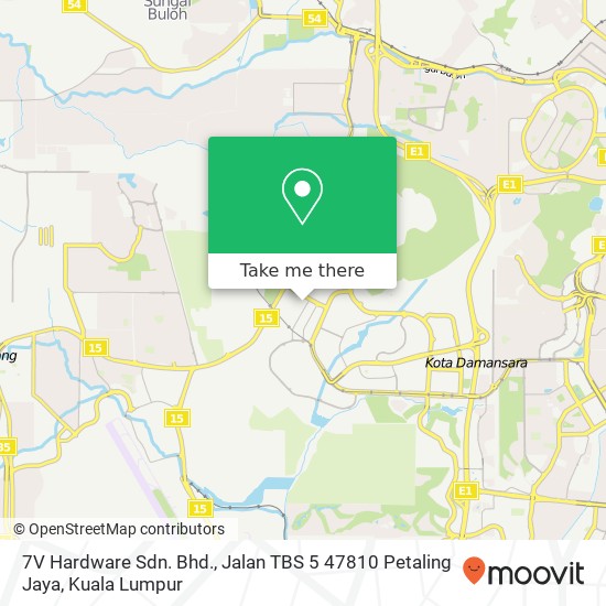 7V Hardware Sdn. Bhd., Jalan TBS 5 47810 Petaling Jaya map