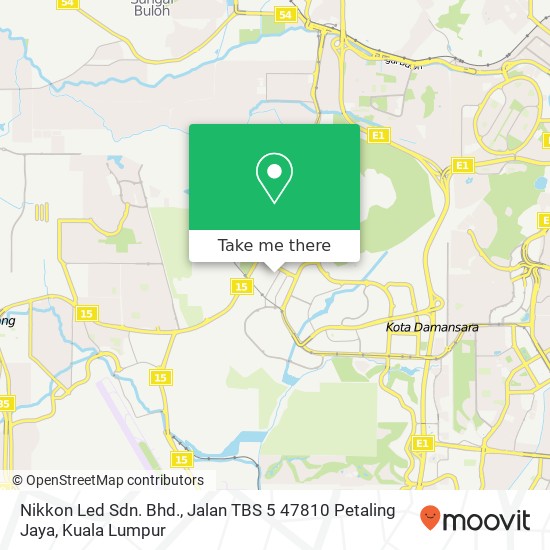 Nikkon Led Sdn. Bhd., Jalan TBS 5 47810 Petaling Jaya map