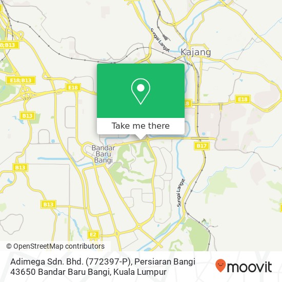 Adimega Sdn. Bhd. (772397-P), Persiaran Bangi 43650 Bandar Baru Bangi map