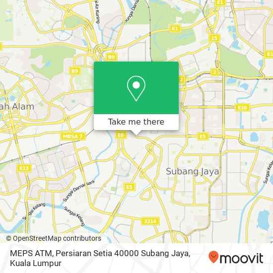 Peta MEPS ATM, Persiaran Setia 40000 Subang Jaya