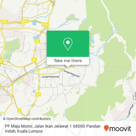 Peta PF Maju Motor, Jalan Ikan Jelawat 1 68000 Pandan Indah