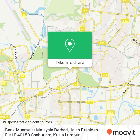 Bank Muamalat Malaysia Berhad, Jalan Presiden Fu / 1F 40150 Shah Alam map