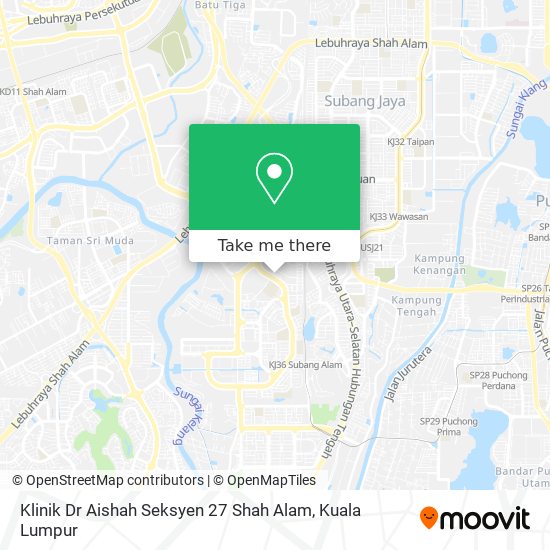 Peta Klinik Dr Aishah Seksyen 27 Shah Alam