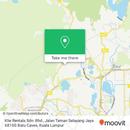 Klie Rentals Sdn. Bhd., Jalan Taman Selayang Jaya 68100 Batu Caves map