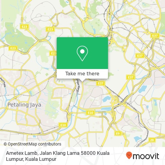 Peta Ametex Lamb, Jalan Klang Lama 58000 Kuala Lumpur