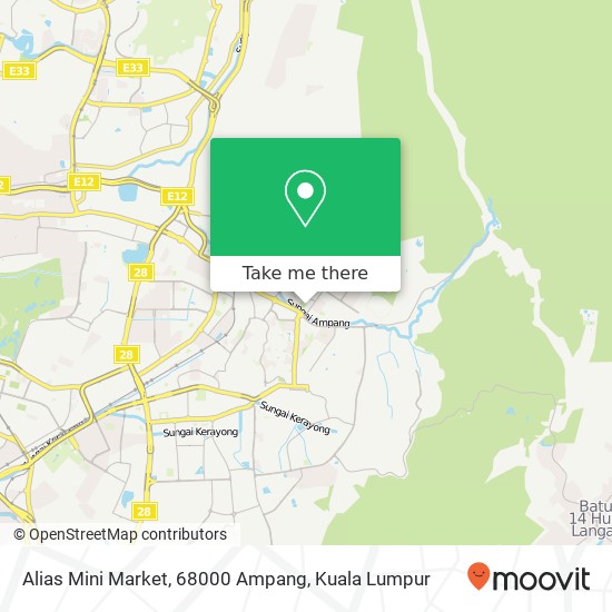 Alias Mini Market, 68000 Ampang map