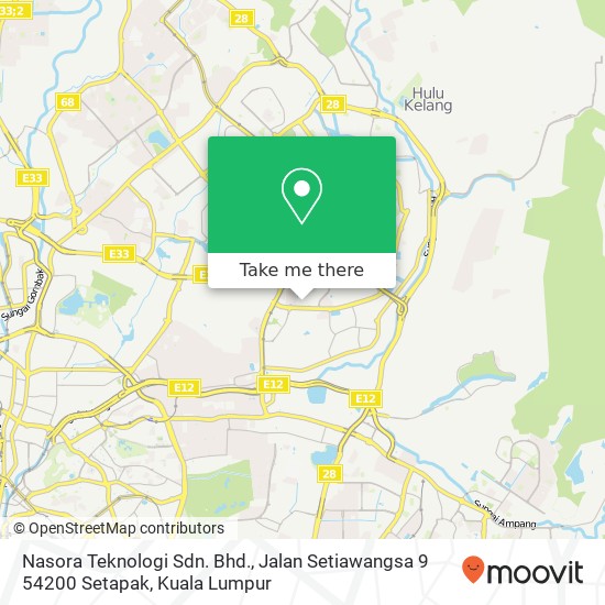 Nasora Teknologi Sdn. Bhd., Jalan Setiawangsa 9 54200 Setapak map
