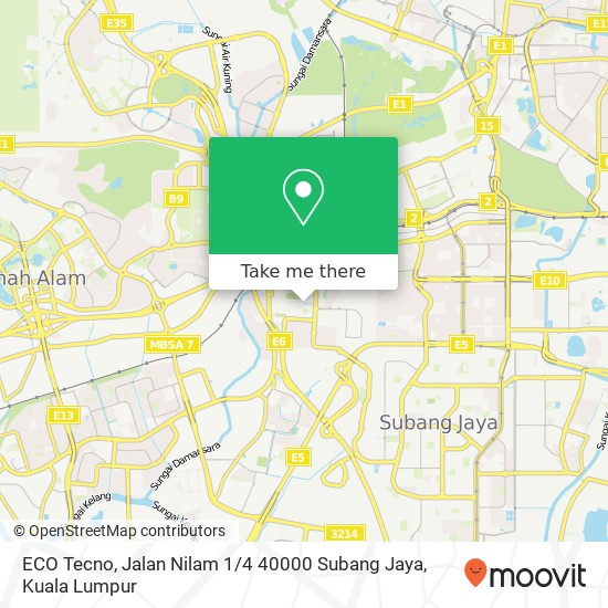 Peta ECO Tecno, Jalan Nilam 1 / 4 40000 Subang Jaya
