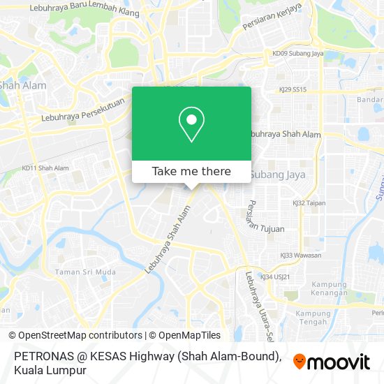 PETRONAS @ KESAS Highway (Shah Alam-Bound) map