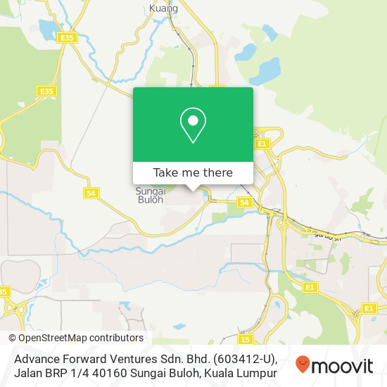 Peta Advance Forward Ventures Sdn. Bhd. (603412-U), Jalan BRP 1 / 4 40160 Sungai Buloh