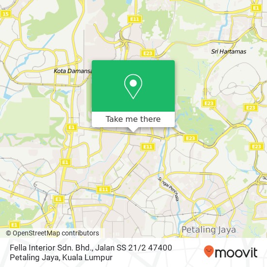 Peta Fella Interior Sdn. Bhd., Jalan SS 21 / 2 47400 Petaling Jaya