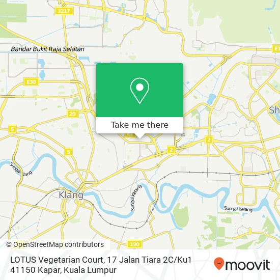 LOTUS Vegetarian Court, 17 Jalan Tiara 2C / Ku1 41150 Kapar map