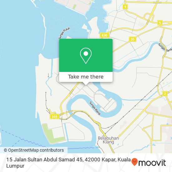 Peta 15 Jalan Sultan Abdul Samad 45, 42000 Kapar