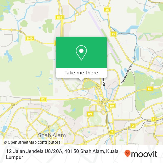 Peta 12 Jalan Jendela U8 / 20A, 40150 Shah Alam