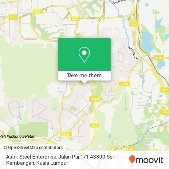 Asbk Steel Enterprise, Jalan Puj 1 / 1 43300 Seri Kembangan map