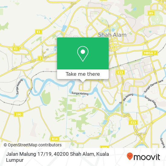 Peta Jalan Malung 17 / 19, 40200 Shah Alam