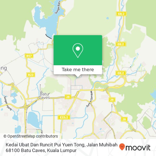 Peta Kedai Ubat Dan Runcit Pui Yuen Tong, Jalan Muhibah 68100 Batu Caves