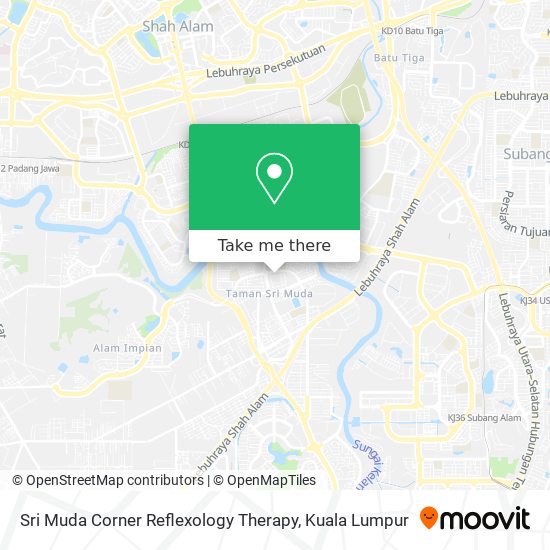 Sri Muda Corner Reflexology Therapy map
