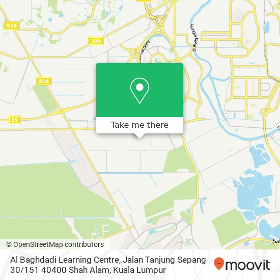 Peta Al Baghdadi Learning Centre, Jalan Tanjung Sepang 30 / 151 40400 Shah Alam