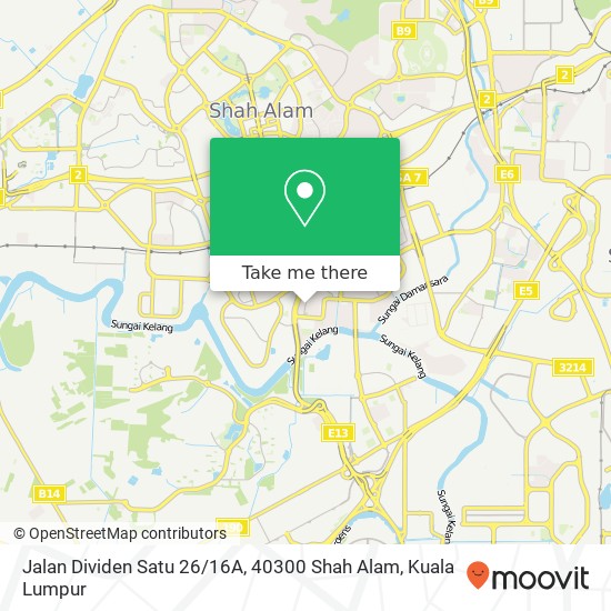 Peta Jalan Dividen Satu 26 / 16A, 40300 Shah Alam