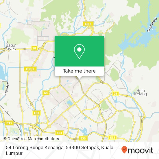 Peta 54 Lorong Bunga Kenanga, 53300 Setapak