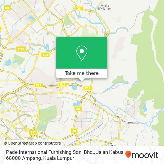 Pade International Furnishing Sdn. Bhd., Jalan Kabus 68000 Ampang map