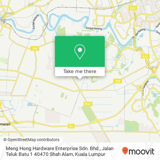 Peta Meng Hong Hardware Enterprise Sdn. Bhd., Jalan Teluk Batu 1 40470 Shah Alam