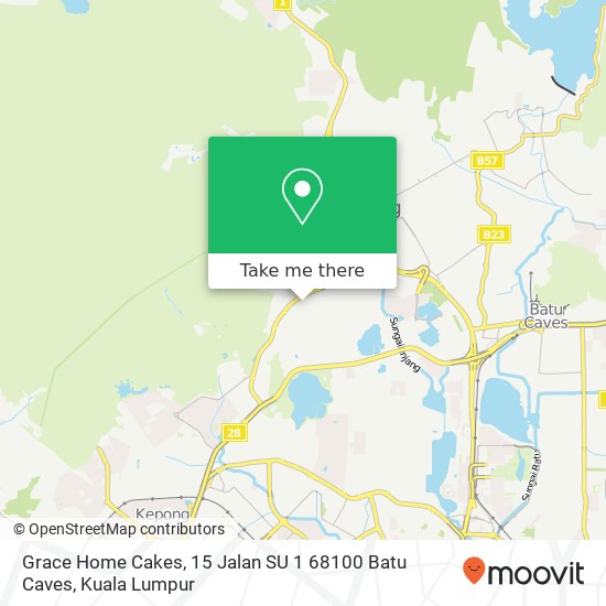 Peta Grace Home Cakes, 15 Jalan SU 1 68100 Batu Caves