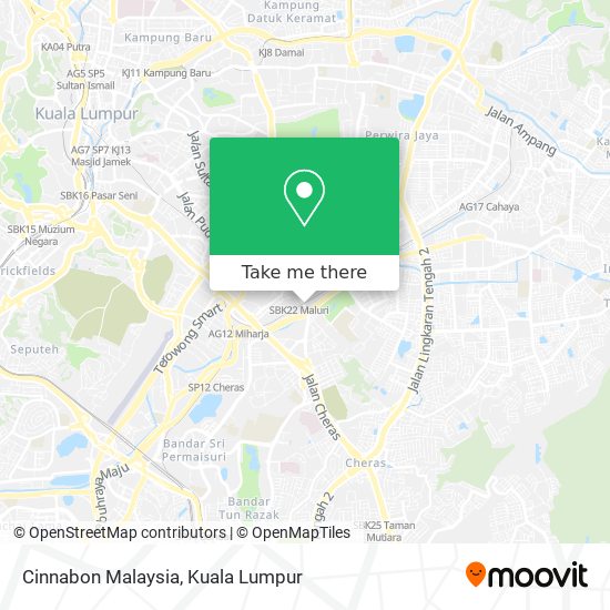 Cinnabon Malaysia map