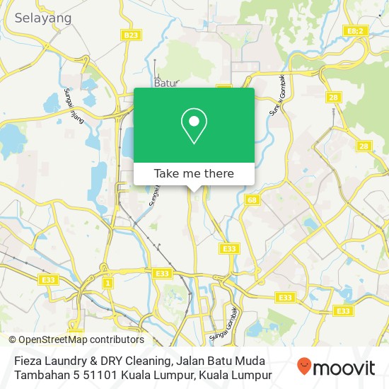Peta Fieza Laundry & DRY Cleaning, Jalan Batu Muda Tambahan 5 51101 Kuala Lumpur