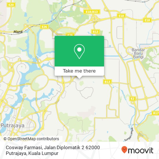 Peta Cosway Farmasi, Jalan Diplomatik 2 62000 Putrajaya