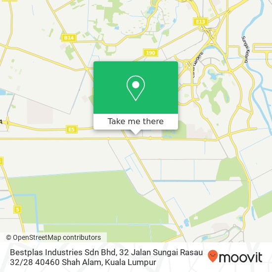 Peta Bestplas Industries Sdn Bhd, 32 Jalan Sungai Rasau 32 / 28 40460 Shah Alam