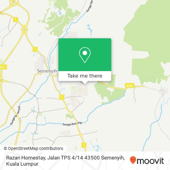 Razan Homestay, Jalan TPS 4 / 14 43500 Semenyih map